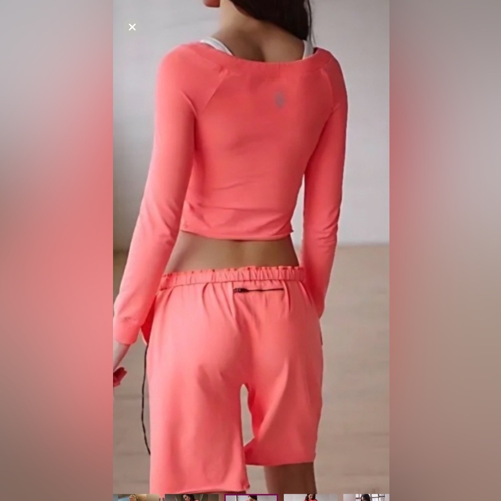 #216 FP Movement Coral Lounge Set Shirt + Shorts NWT XL - Picture 4 of 8